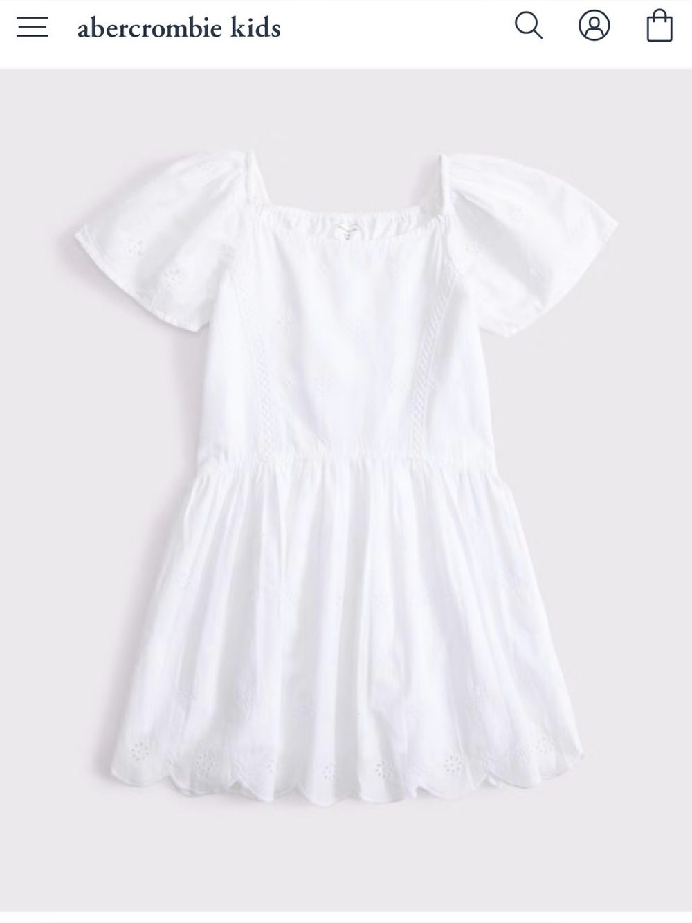 flutter sleeve cutwork mini dress Girls -Size 13/14
